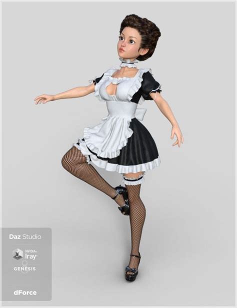 DForce French Maid Servant Outfit For Genesis 8 Female S 3d Models