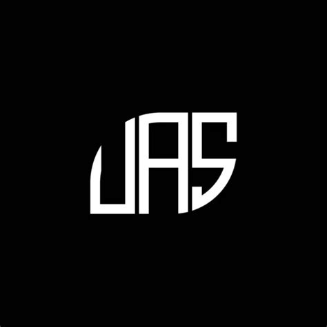 Diseño del logotipo de la letra UAS sobre fondo negro UAS iniciales