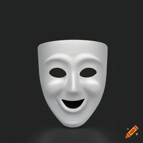 Dramatic White Theater Mask On Black Background On Craiyon