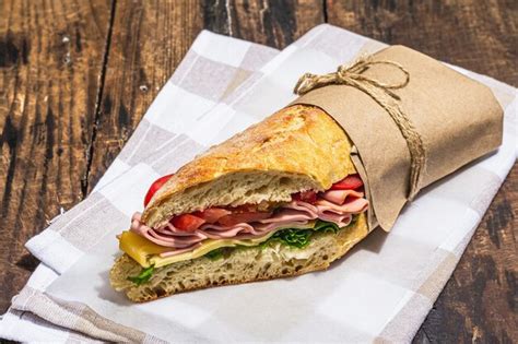 Premium Photo Panini Sandwich With Ham Crispy Salad And Vegetables