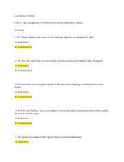 Unit Quiz Assignment Restrictive And Nonrestrictive Clauses