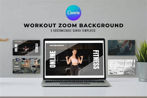 Workout Zoom Background Canva Template