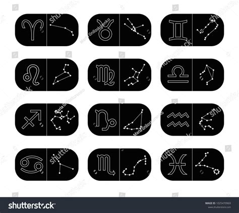 Vector Graphics Astrology Set A Simple Royalty Free Stock Vector 1025470969