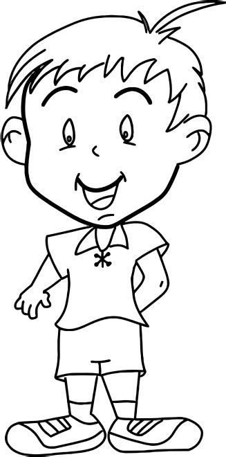 Clipart - Little Boy Line Art