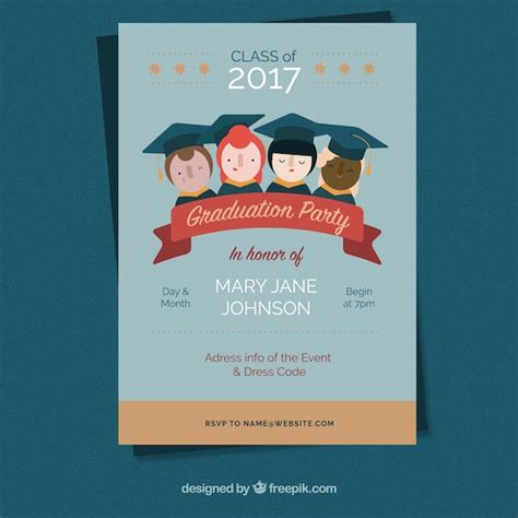 Free Vector Graduation Party 2017 Brochure