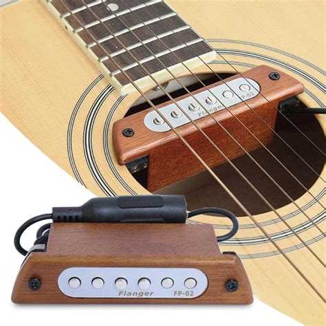 Flanger Acoustic Folk Wood Guitar Sound Hole Pickup Magnetic Guitarra