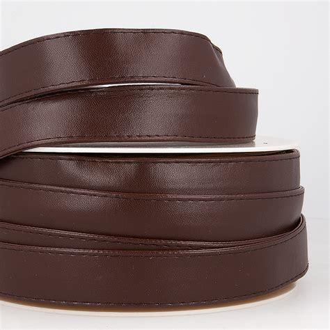 Trim Webbing Faux Leather 10m X 25mm Dark Brown Stephanoise