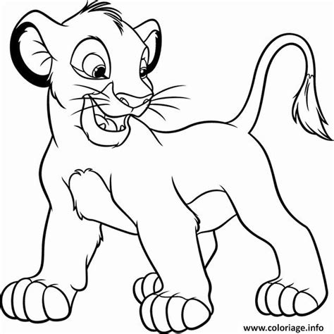 Coloriage Le Roi Lion Simba Joyeux JeColorie