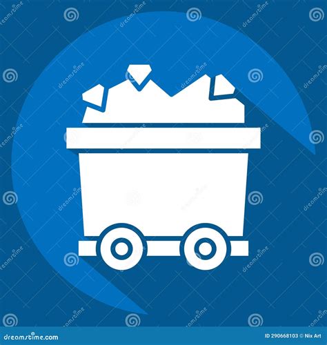 Icon Mining Cart Related To Mining Symbol Long Shadow Style Simple