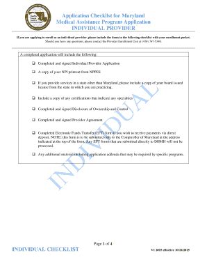 Fillable Online Mmcp Dhmh Maryland Application Checklist For Maryland