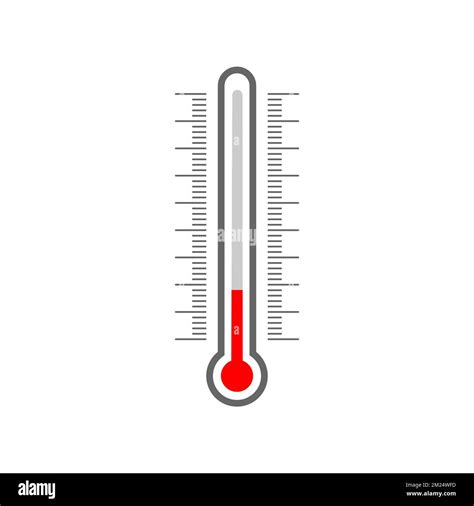 Meteorological Thermometer Glass Tube Silhouette And Celsius And Fahrenheit Degree Scale