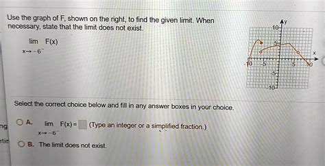 Solved Use The Graph Of F Shown On The Right To Find The Given Limit