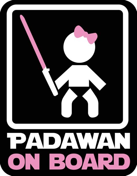 Autocollant voiture bébé à bord jeune Padawan TenStickers