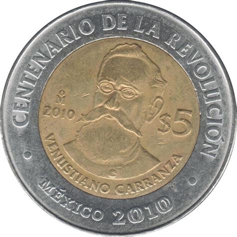 Pesos Venustiano Carranza Mexico Numista