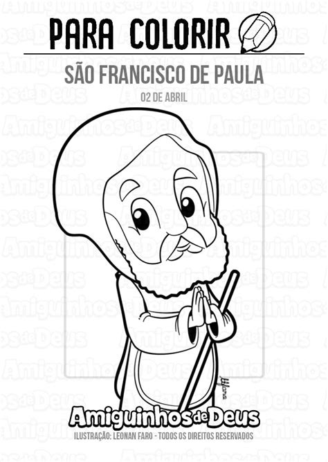 São Francisco de Paula para colorir Amiguinhos de Deus