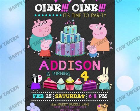 CUSTOM Peppa Pig Birthday Party Printables Banner Cupcake Toppers