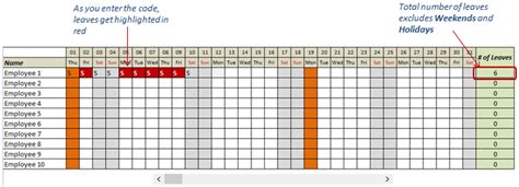 Free Excel Leave Tracker Template Updated For