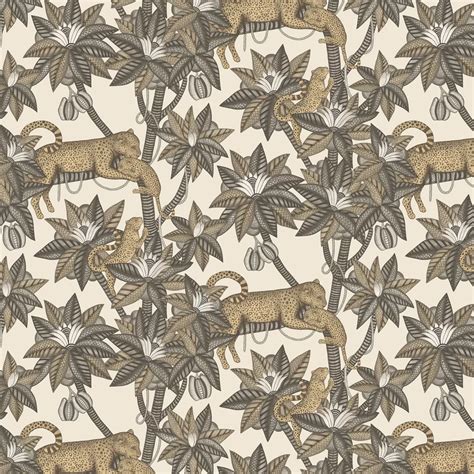 Satara By Cole Son Suie Or M Tallique Sur Fond Lin Wallpaper