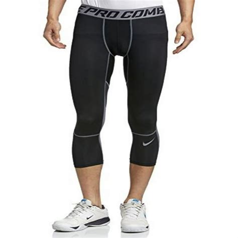 Nike Mens Pro Hypercool 3 4 Compression Tights Black Cool Grey L