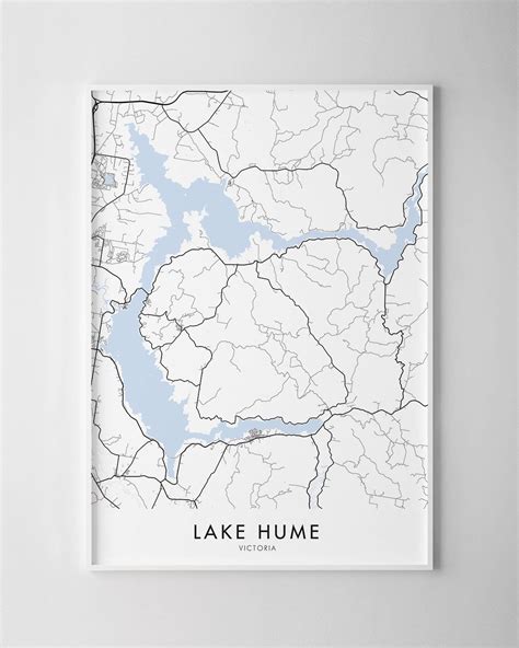 Lake Hume Vic Map Print Chelsea Chelsea