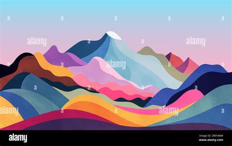 Psychedelic Mountains Stock Vector Images Alamy