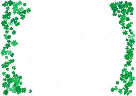 St Patrick S Day Background Template With Falling Clover Leaves Stock