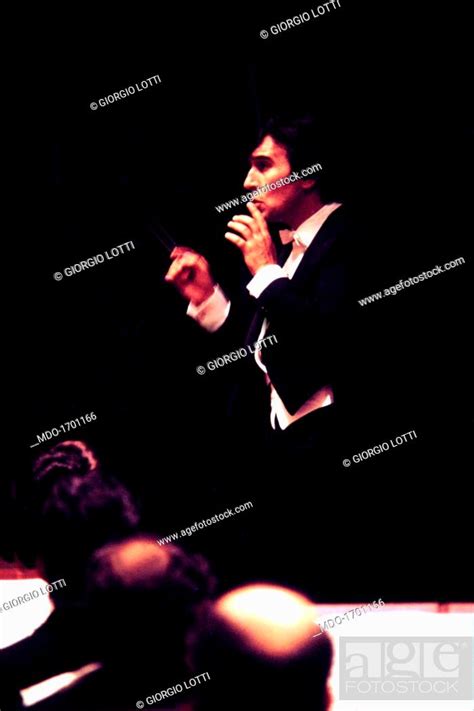 Claudio Abbado conducting an opera . Italian conductor Claudio Abbado conducting an opera at La ...