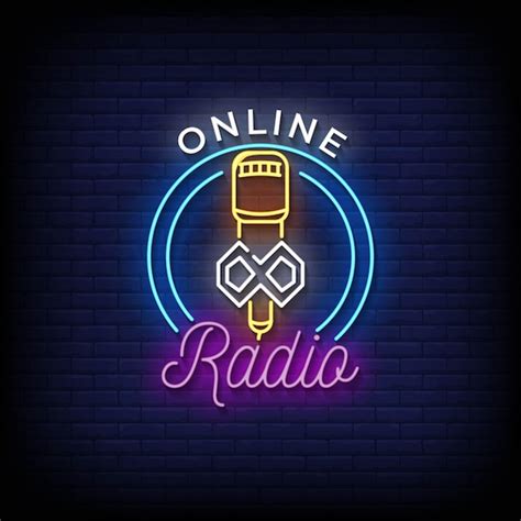 Premium Vector Online Radio Neon Signs Style Text Vector