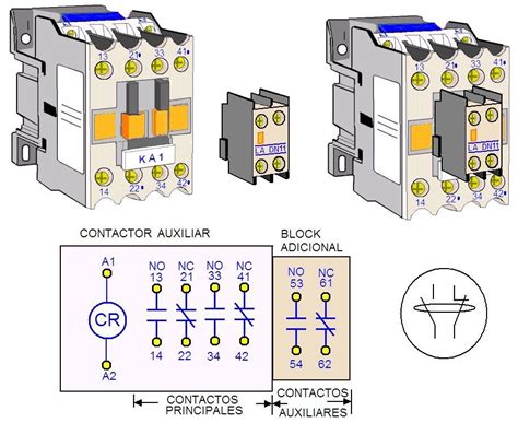 Contactor Auxiliar Y Block Adicional Con Contactos Ligados