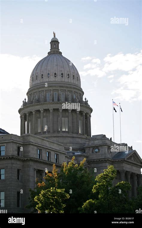 Idaho State Capitol Building During Sunrise Boise Idaho Stock Photo