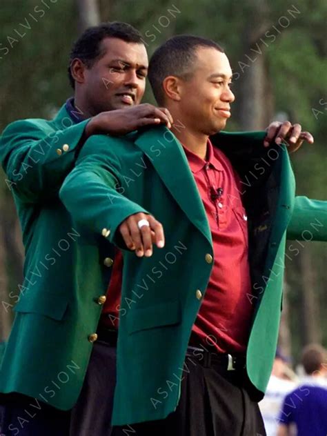 Tiger Woods Masters Green Golf Patch Jacket - Asal Vision