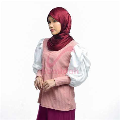 Jual Hamidah Kinan Puff Sleeve Blouse Lengan Ballon Atasan Wanita