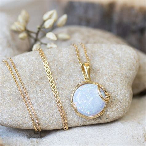 White Opal Pendant - Etsy