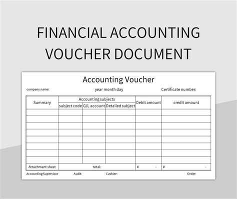 Financial Accounting Voucher Document Excel Template And Google Sheets