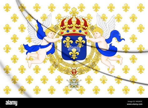 3D Royal Standard Of The King Of France 3D Illustration Stock Photo