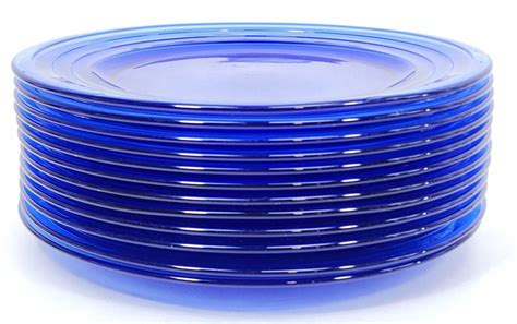 Lot Hazel Atlas Moderntone Cobalt Blue Glass Plates