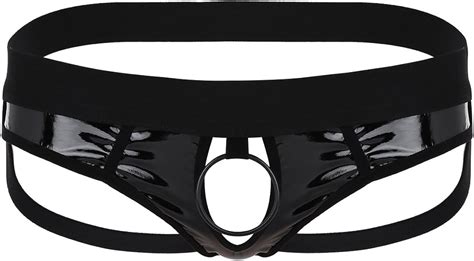 Amazon MSemis Men S Sexy Faux Leather Open Front Bikini Thong G