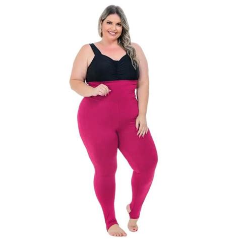 Calça Modeladora Plus Size Cintura Super Alta Pezinho Em Suplex