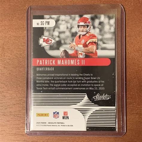 Patrick Mahomes Ii Kc Chiefs Panini Absolute Football Star Gazing