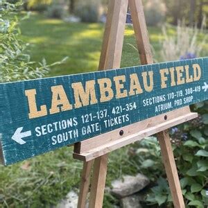 Handcrafted Lambeau Field Wood Sign Green Bay Packers Fan Decor Rustic ...