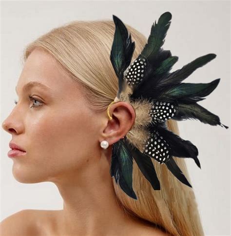 Brinco Ear Cuff Penas acessórios Elo7 Produtos Especiais