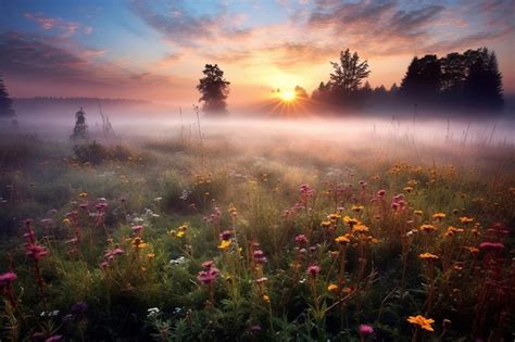 Premium AI Image | sunrise meadow