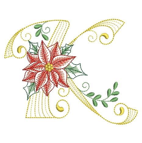 Christmas Poinsettia Alphabet OregonPatchWorks