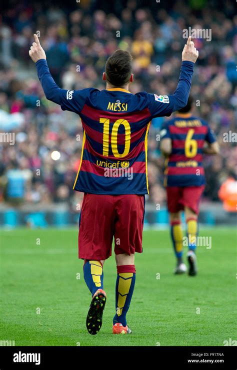 Barcelona, Spain. 12th Dec, 2015. Barcelona's Lionel Messi celebrates ...