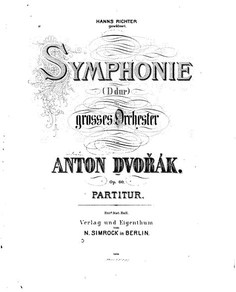 Symphony No6 Op60 Dvořák Antonín Imslp