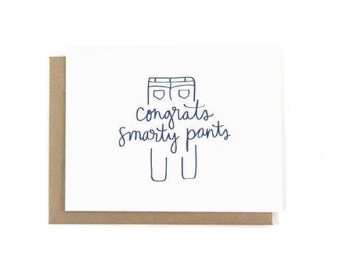 Congrats Smarty Pants Greeting Card Etsy