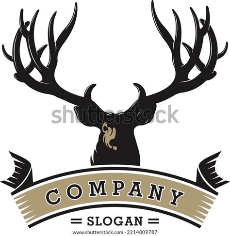 Red Stag Deer Vector Hunting Logo Stock Vector Royalty Free 2214809787 Shutterstock