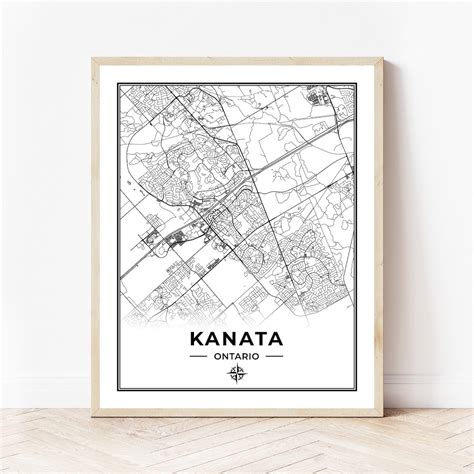 Kanata Map Print Map of Kanata Ontario Black & White - Etsy