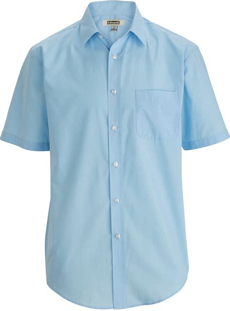 Edwards Mens Essential Broadcloth Shirt Short Sleeve 1314 With Custom