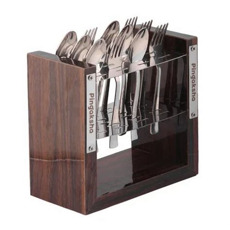 Spoon Stand Pingaksha Brown Wooden Cutlery Holder At Rs 400 Piece In